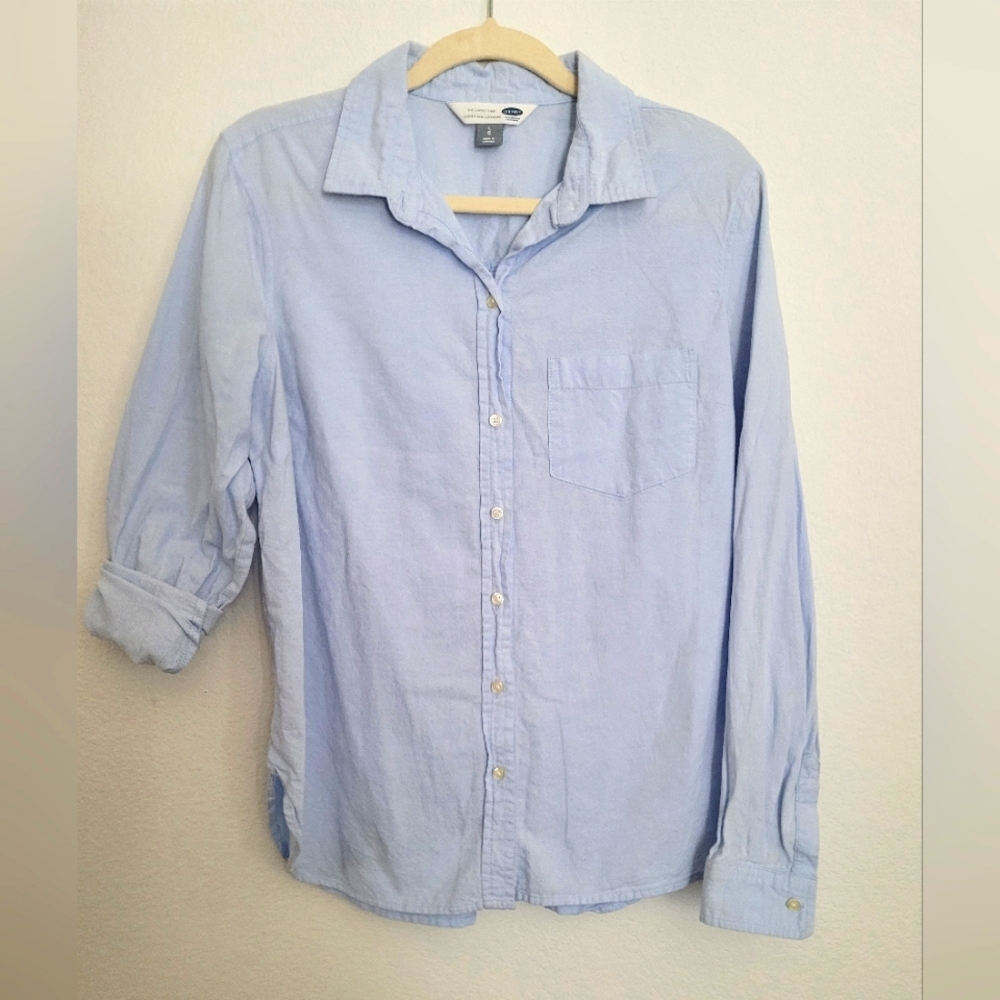 Light blue button down blouse